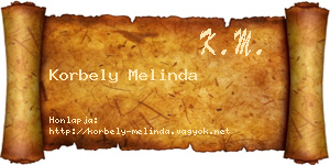 Korbely Melinda névjegykártya